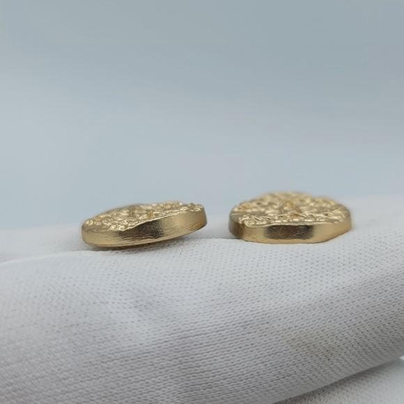 Designer Inspired CC Upcrafted Button Earrings #876 - Picture 3 of 6